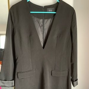 Deep V neck little black dress